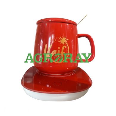 Чашка з підігрівом «kaif» подарунковий набір червоного кольору