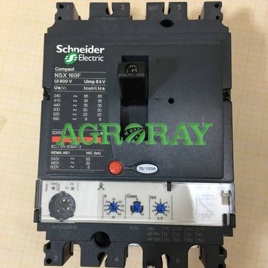 Автоматичний вимикач 3P3D MICROL 2.2M 150A NSX160F LV430985 Schneider Electric