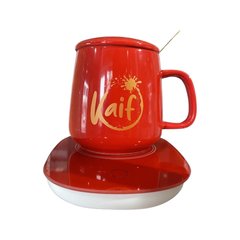 Чашка з підігрівом «kaif» подарунковий набір червоного кольору