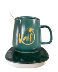 Чашка з підігрівом «kaif» подарунковий набір заленого кольору